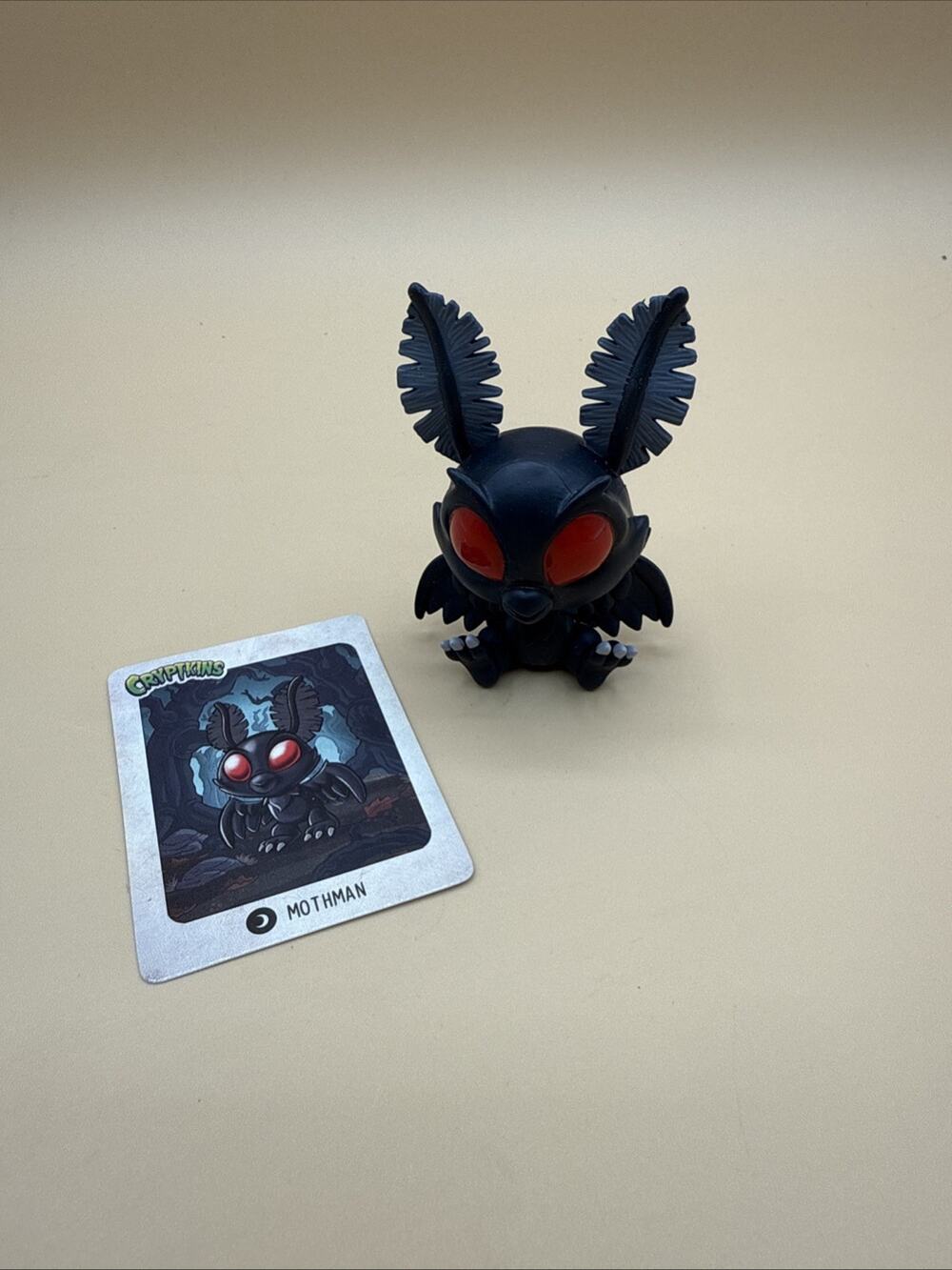 Cryptkins Unleashed Mothman Figure Black Human Moth Monster With Card